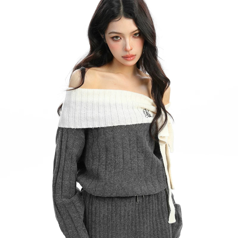 Off-Shoulder Knit Sweater Mini Dress 5
