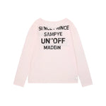 6190095710146,6190095710147,6190095710148, Off-Shoulder Letter Print Long-Sleeve Top