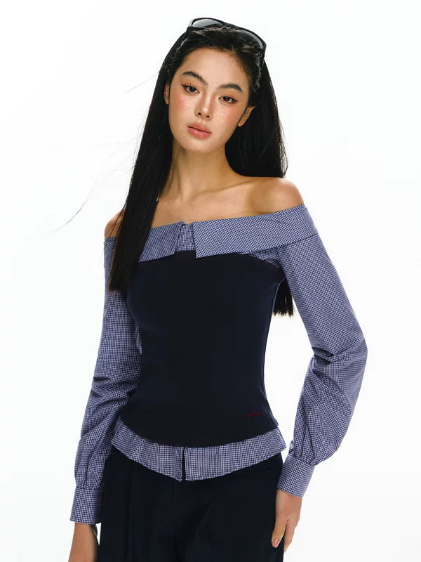 Off-Shoulder Two-Piece Blouse and Pants 3