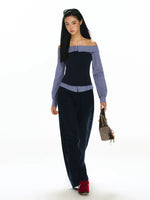 Off-Shoulder Two-Piece Blouse and Pants 5