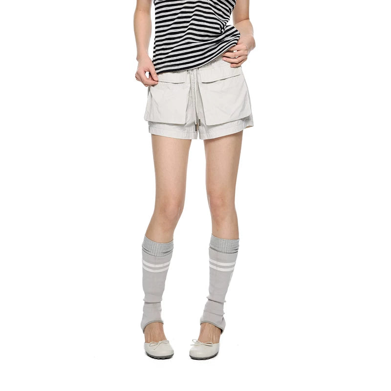 6029031956869,6029031956870,6029031956871, Outdoor Urban Sports Shorts With Pleated Pockets