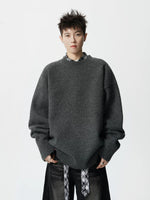 Oversized Crew Neck Knit Pullover Sweater 4