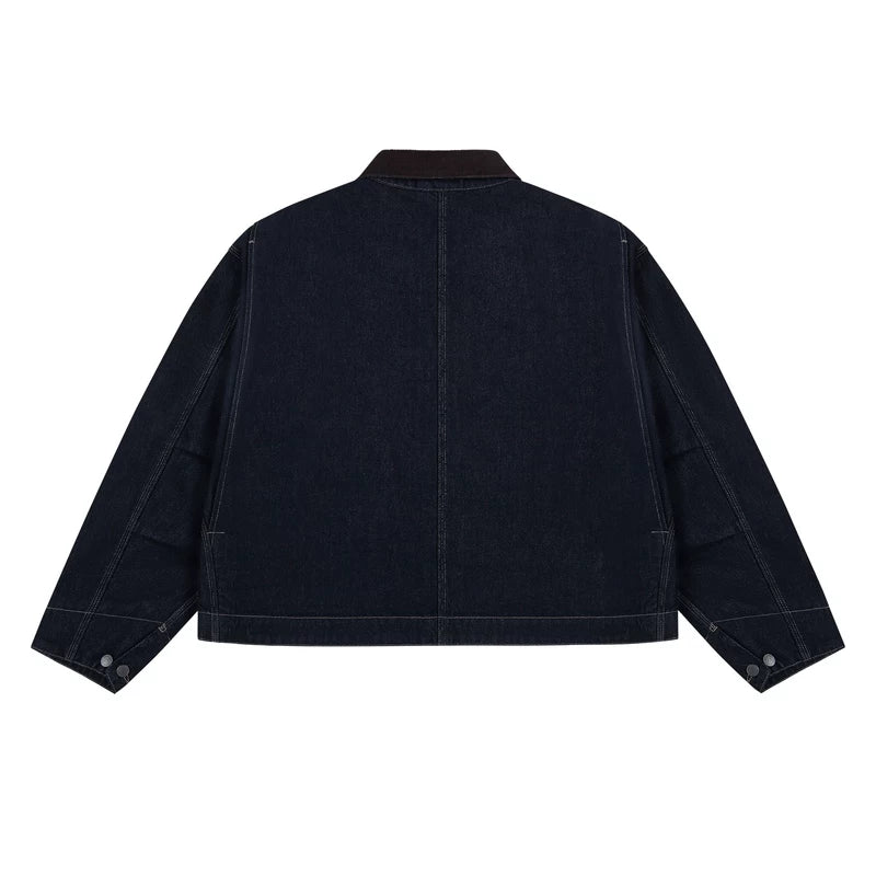 Oversized Denim Workwear Jacket with Pockets 2