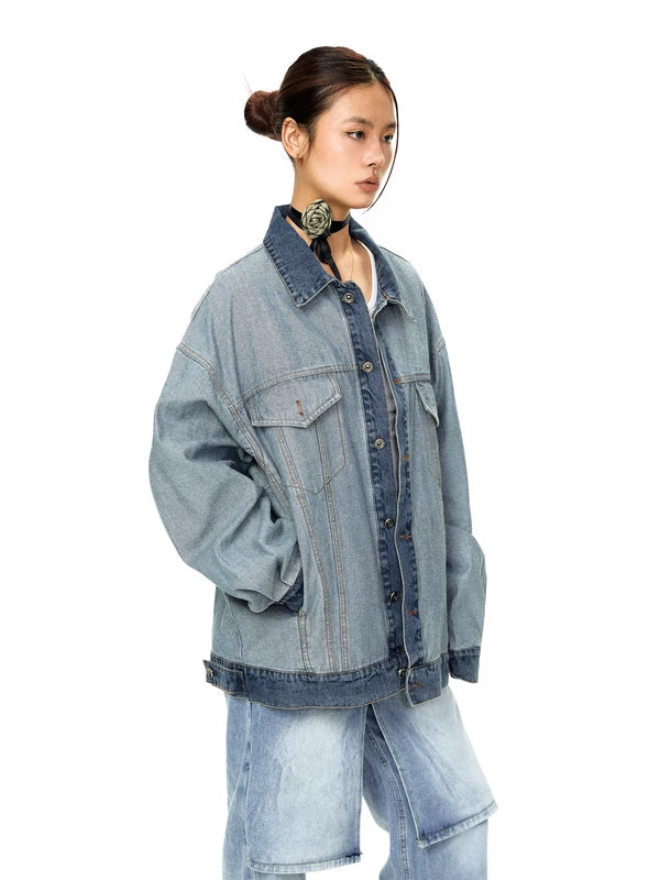 Oversized Distressed Deconstructed Denim Jacket 2