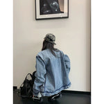 Oversized Distressed Washed Denim Jacket 3