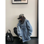 Oversized Distressed Washed Denim Jacket 4