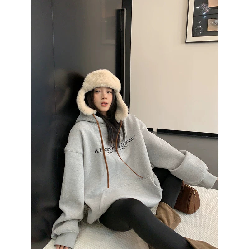 Oversized Embroidered Hooded Pullover Sweatshirt 3