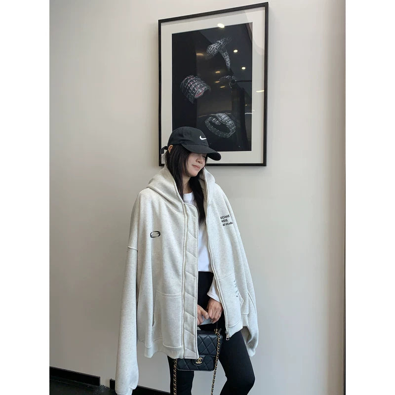 Oversized Heavyweight Zip Up Hooded Jacket 2