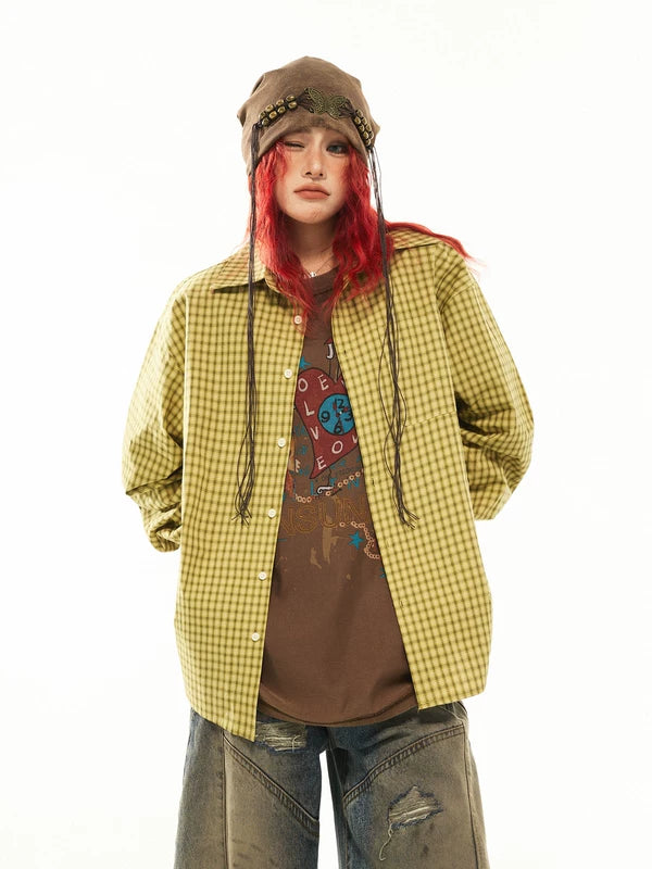 Oversized Plaid Long-Sleeve Shirt Jacket 3
