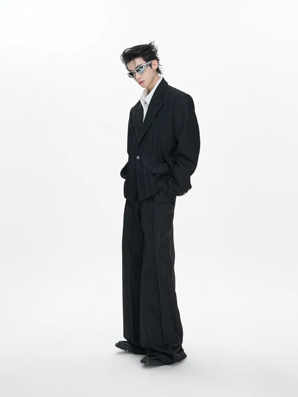 Oversized Pleated Suit Jacket and Pants 2
