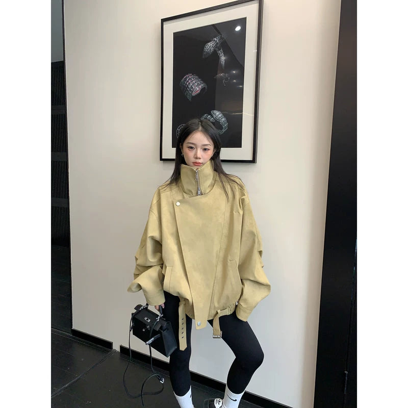 Oversized PU Leather Asymmetrical Coat 5