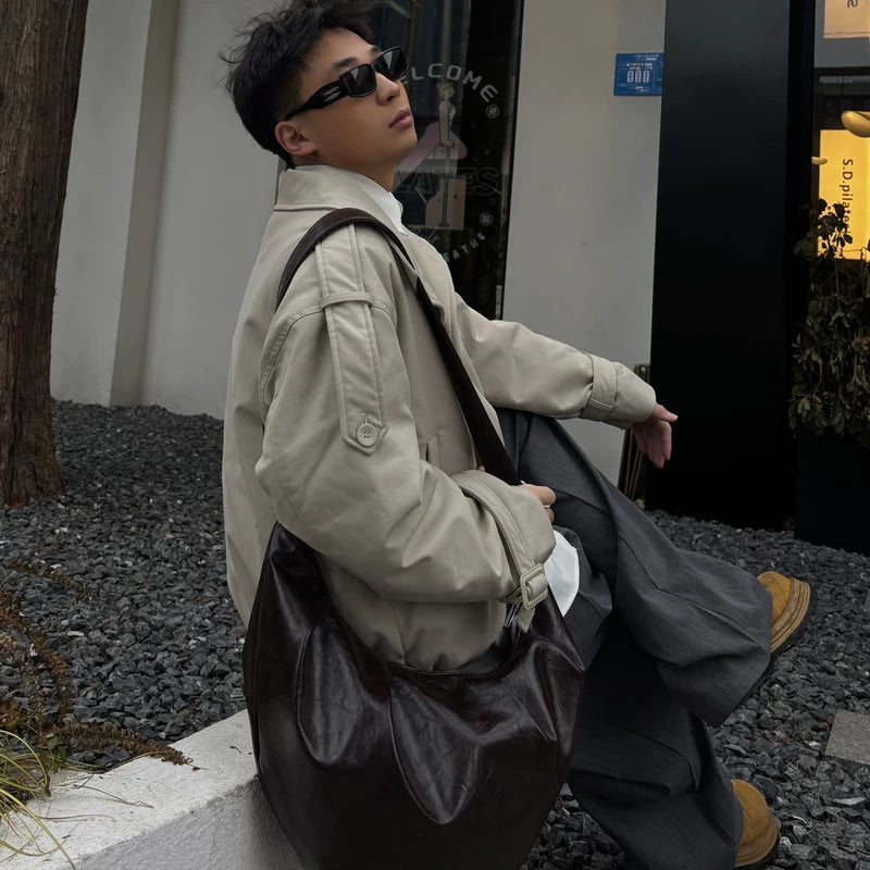 Oversized PU Leather Underarm Tote Bag 2