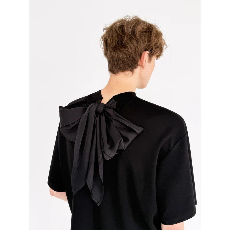Oversized Short-Sleeve T-Shirt with Back Bow 4