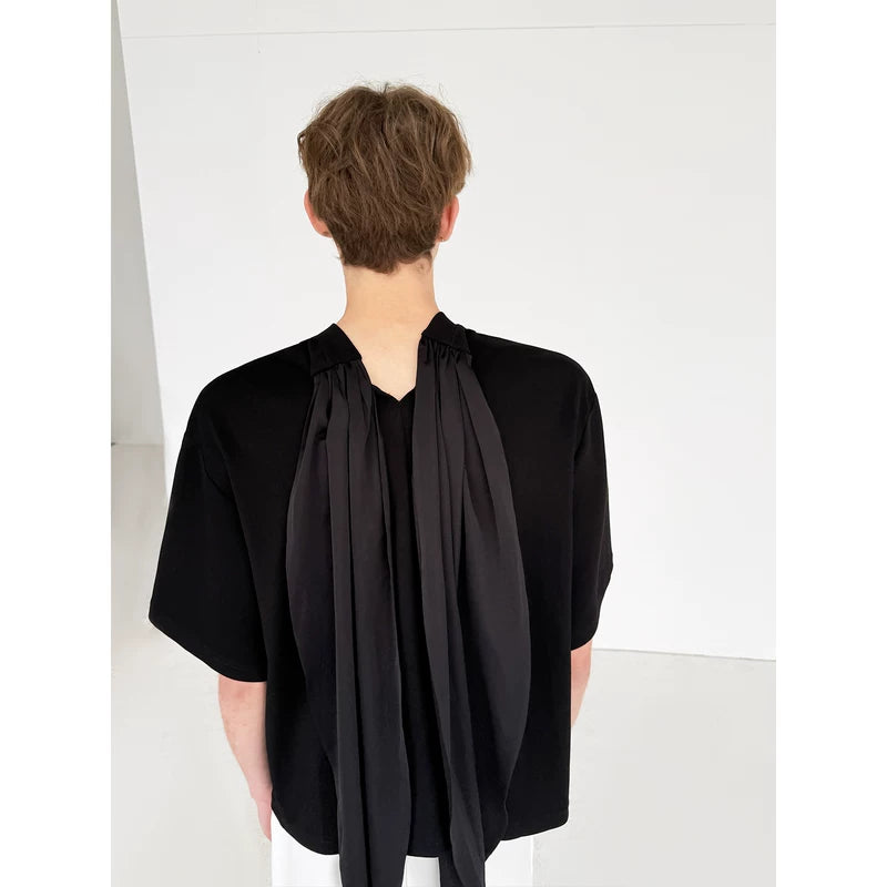 Oversized Short-Sleeve T-Shirt with Back Bow 5