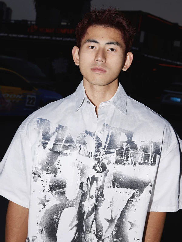 Oversized Street Style Graphic Short-Sleeve Shirt 4
