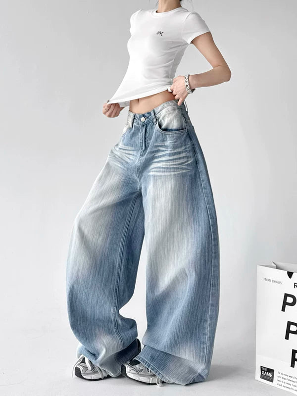 Oversized Wide Leg Floor Length Jeans Pants 2