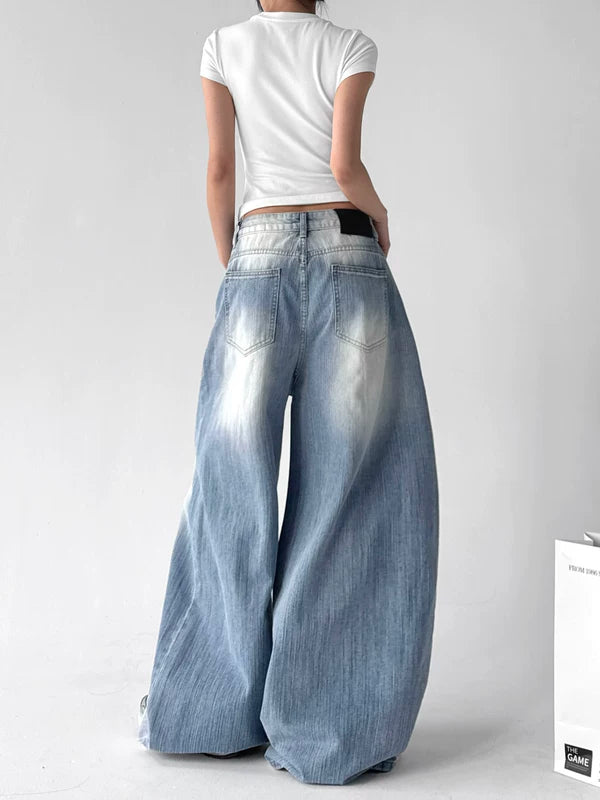 Oversized Wide Leg Floor Length Jeans Pants 4