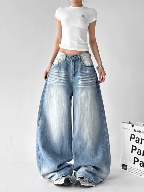 Oversized Wide Leg Floor Length Jeans Pants 5