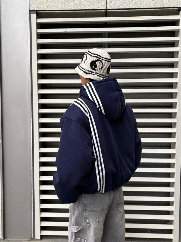 Oversized Zip-Up Hooded Sweatshirt Jacket 2