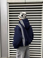 Oversized Zip-Up Hooded Sweatshirt Jacket 2