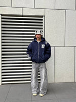 Oversized Zip-Up Hooded Sweatshirt Jacket 4