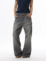 Paint-Splatter Streetwear Wide Leg Jeans Pants 3