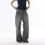 6032903821612,6032903821613,6032903821614,6032903821615,6032903821616, Paint-Splatter Streetwear Wide Leg Jeans Pants