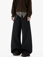 Paisley Waist Wide-Leg Denim Pants 5
