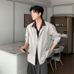 6192162242113,6192162242114,6192162242115,6192162242116, Patchwork Faux Two-Piece Casual Shirt