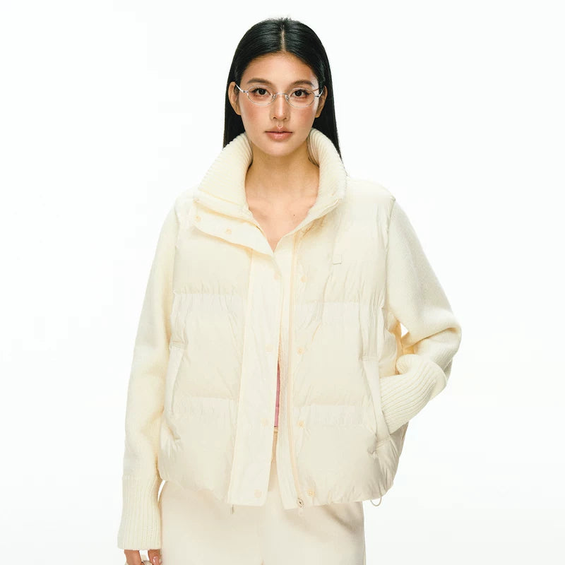 Patchwork Knit Puffer Jacket 2