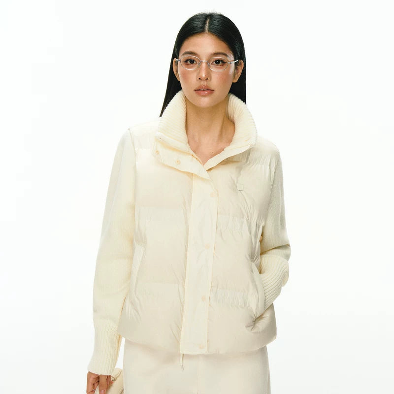 ,1627207:4266701,6006021896521,1627207:4266701,6006021896522,1627207:4266701,6006021896523,1627207:4266701,6006021896524,6006021896521,6006021896522,6006021896523,6006021896524, Patchwork Knit Puffer Jacket