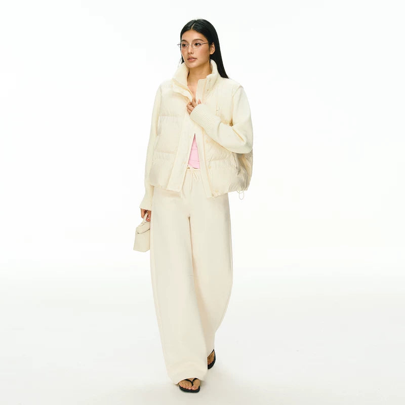 Patchwork Knit Puffer Jacket 4