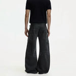 Patchwork Wide Leg Curved Blade Jeans Pants 5