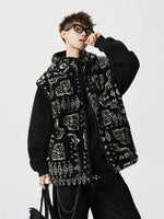 Patterned Fleece Hooded Zip Vest 3