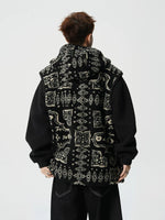 Patterned Fleece Hooded Zip Vest 4