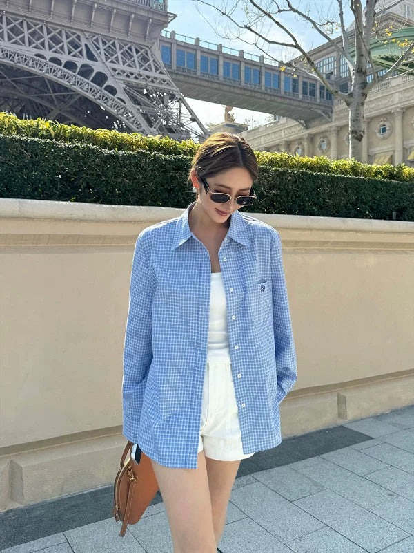 Plaid Button-Down Long Sleeve Shirt 5