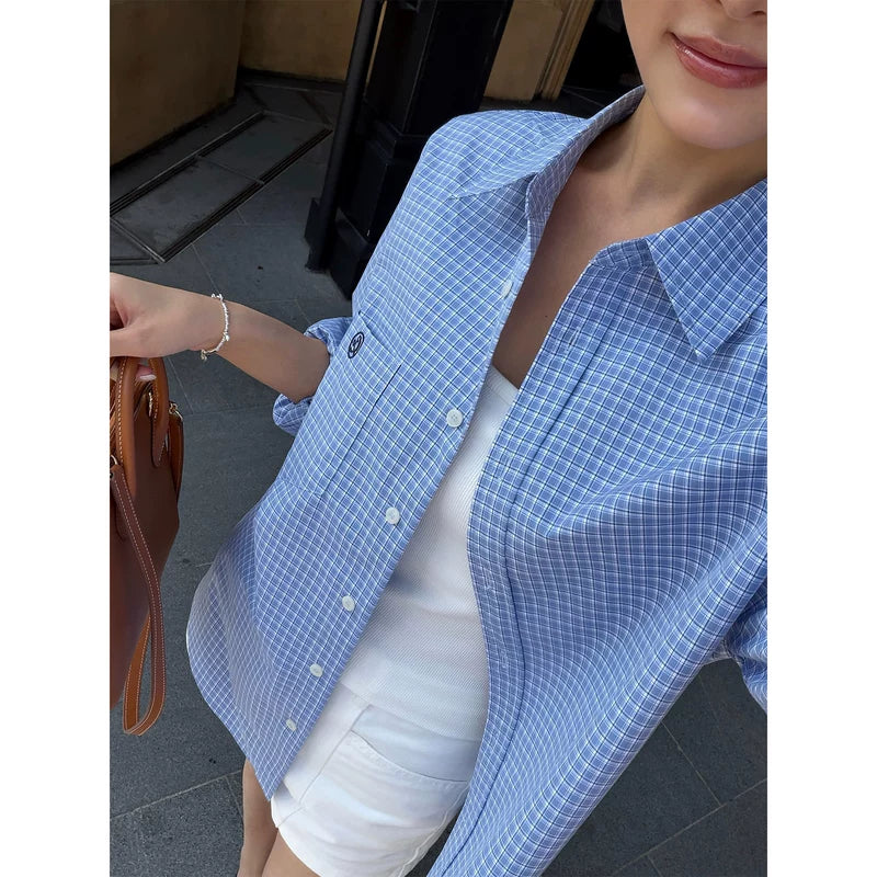 6011795672859,6011795672860,6011795672861,6011795672862, Plaid Button-Down Long Sleeve Shirt