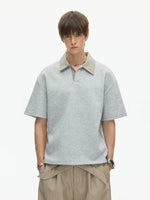 Plaid Collar Faux Two-Piece Shirt 5