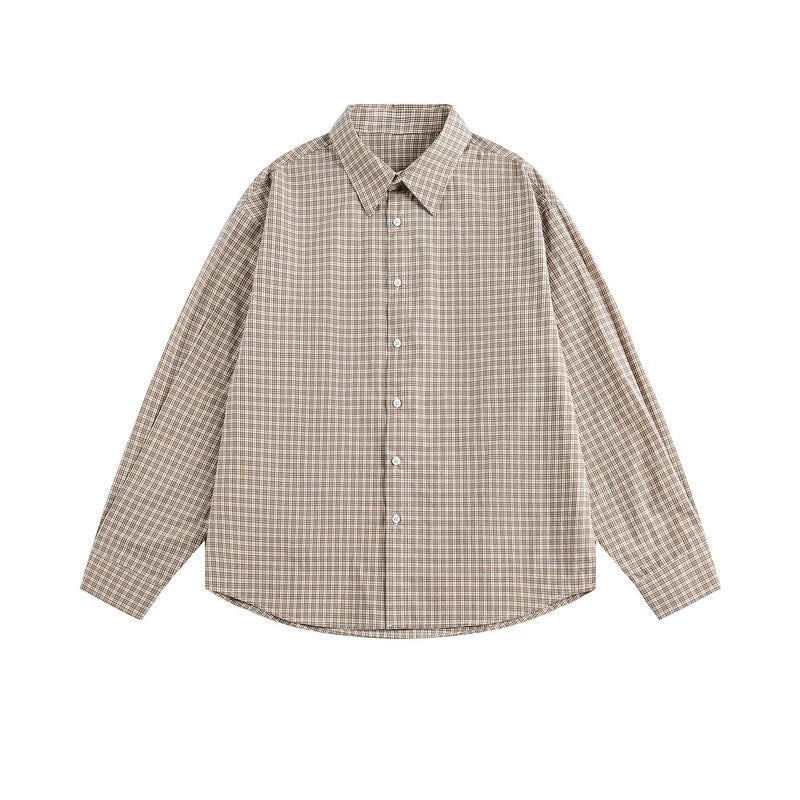 6159926651187,6159926651188,6159926651189,6159926651190,6159926651191, Plaid Cotton Long-Sleeve Button-Down Shirt