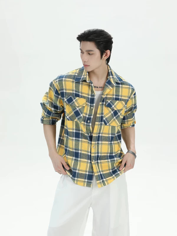 Plaid Cotton Long Sleeve Casual Shirt 5