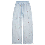 Plaid Deer Print Drawstring Cargo Pants 5