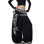 Plaid Layered Wide Leg Paratrooper Pants 3
