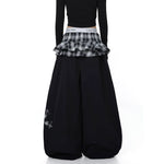 Plaid Layered Wide Leg Paratrooper Pants 4