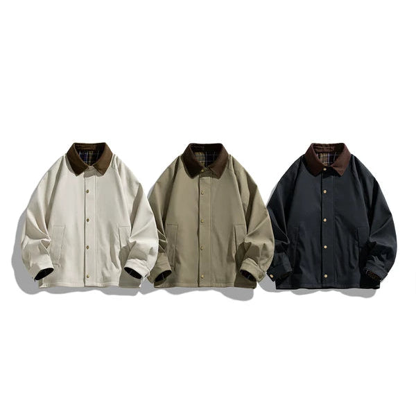 Plaid Lined Lapel Workwear Jacket 4