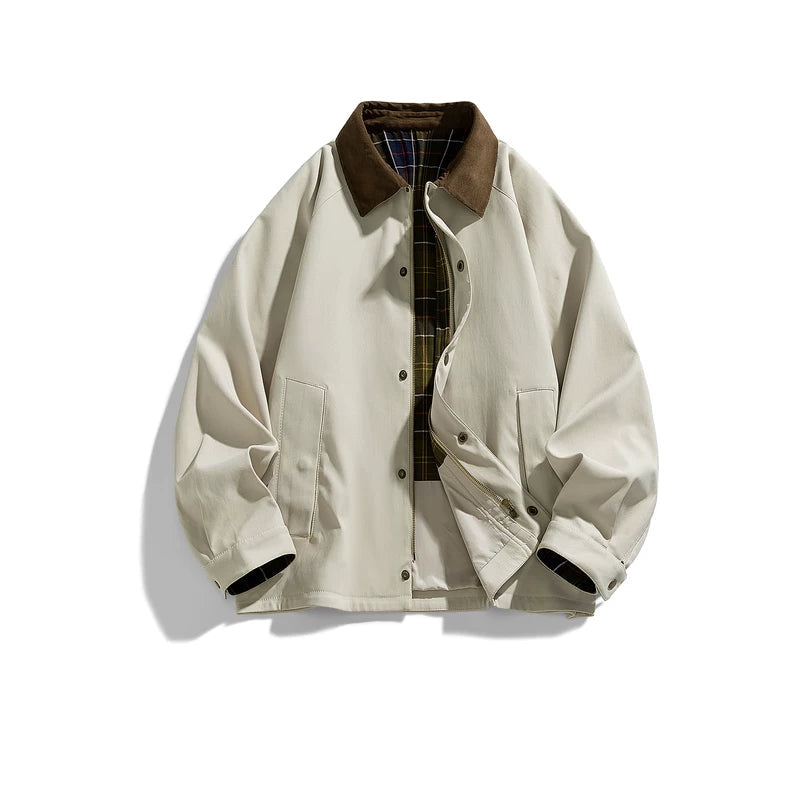 6013801129317,6013801129318,6013801129319,6013801129320,6013801129321,6013801129322, Plaid Lined Lapel Workwear Jacket