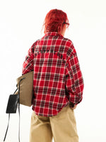 Plaid Long-Sleeve Cotton Shirt Jacket 5