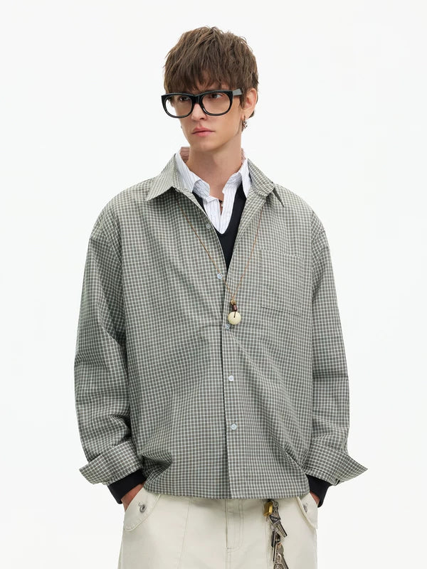 Plaid Long Sleeve Lightweight Shirt Jacket 2