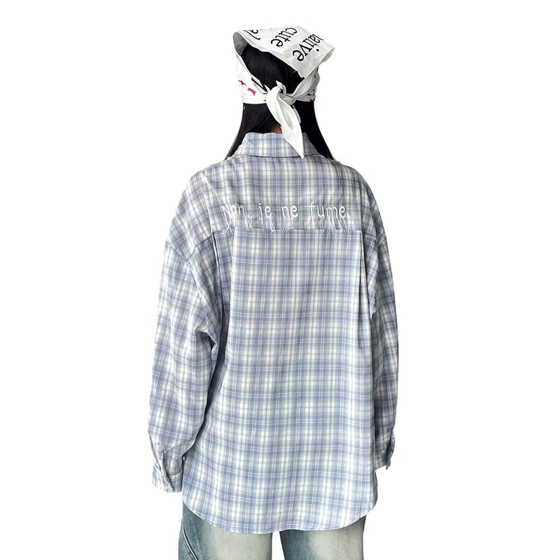 Plaid Long Sleeve Loose Fit Shirt 2