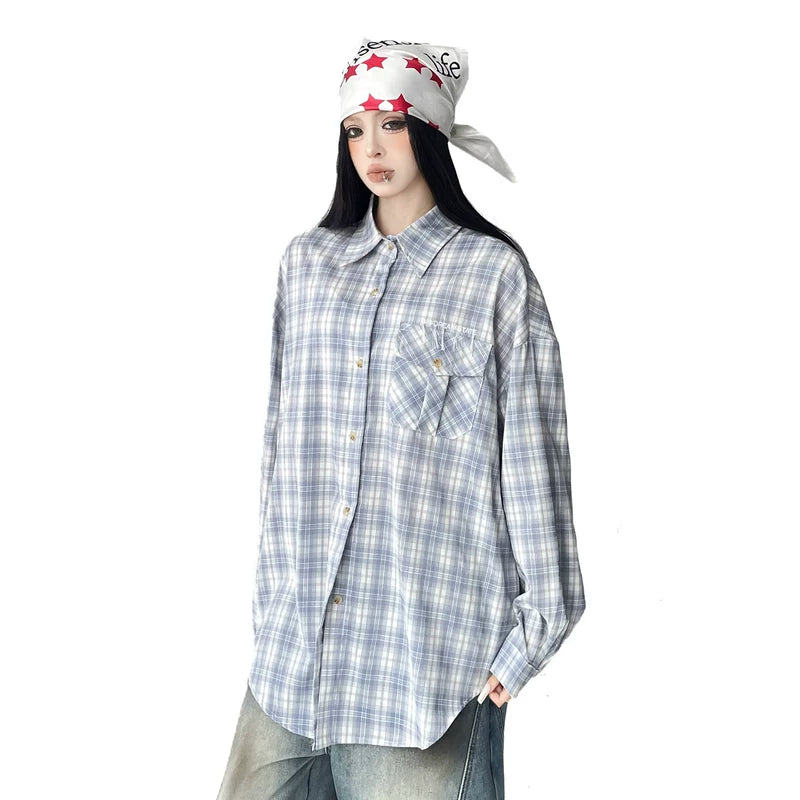 Plaid Long Sleeve Loose Fit Shirt 3