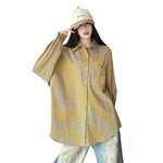 Plaid Oversized Button-Up Shirt with Pocket 2